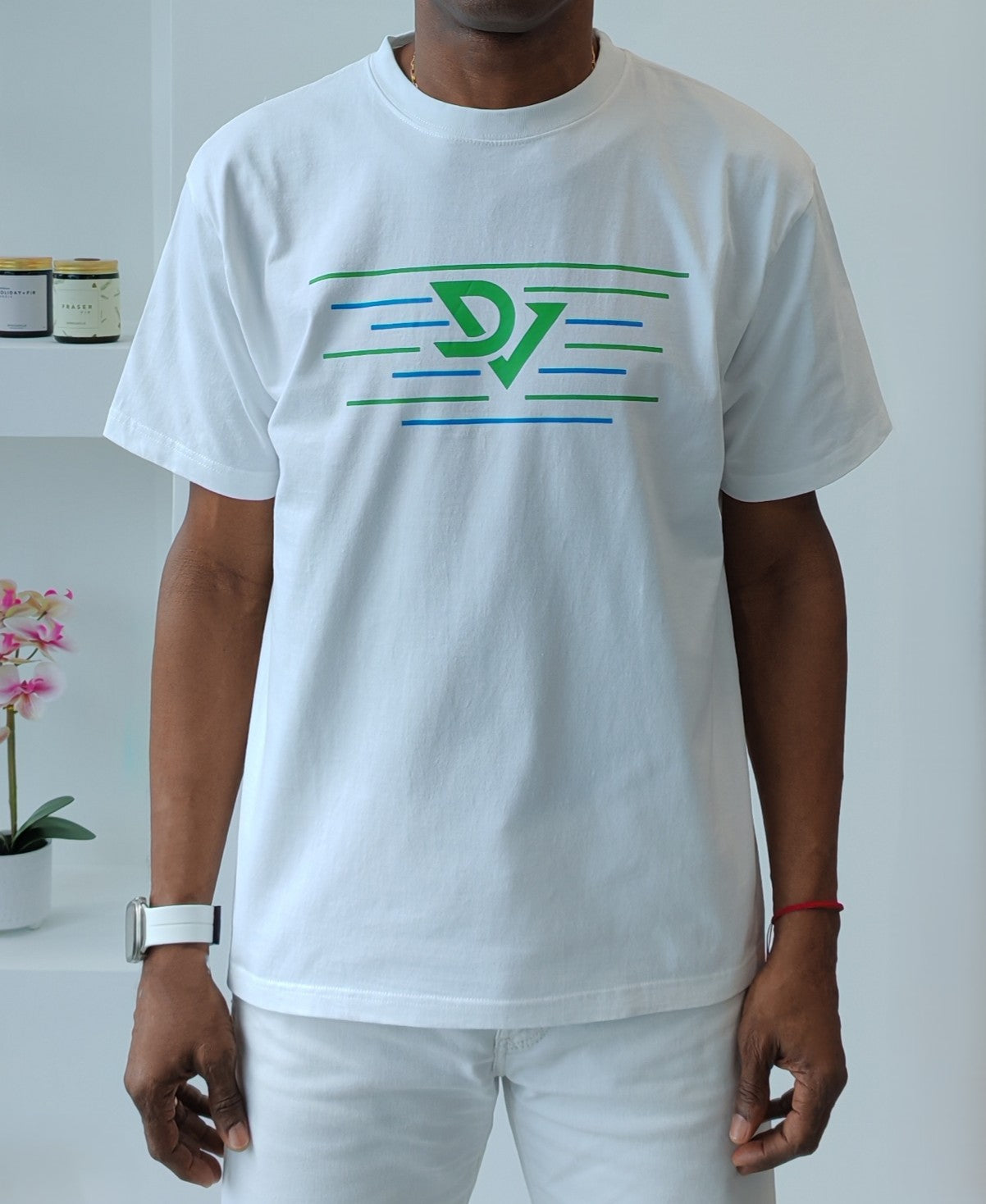 Camiseta DV tricolor Blanca