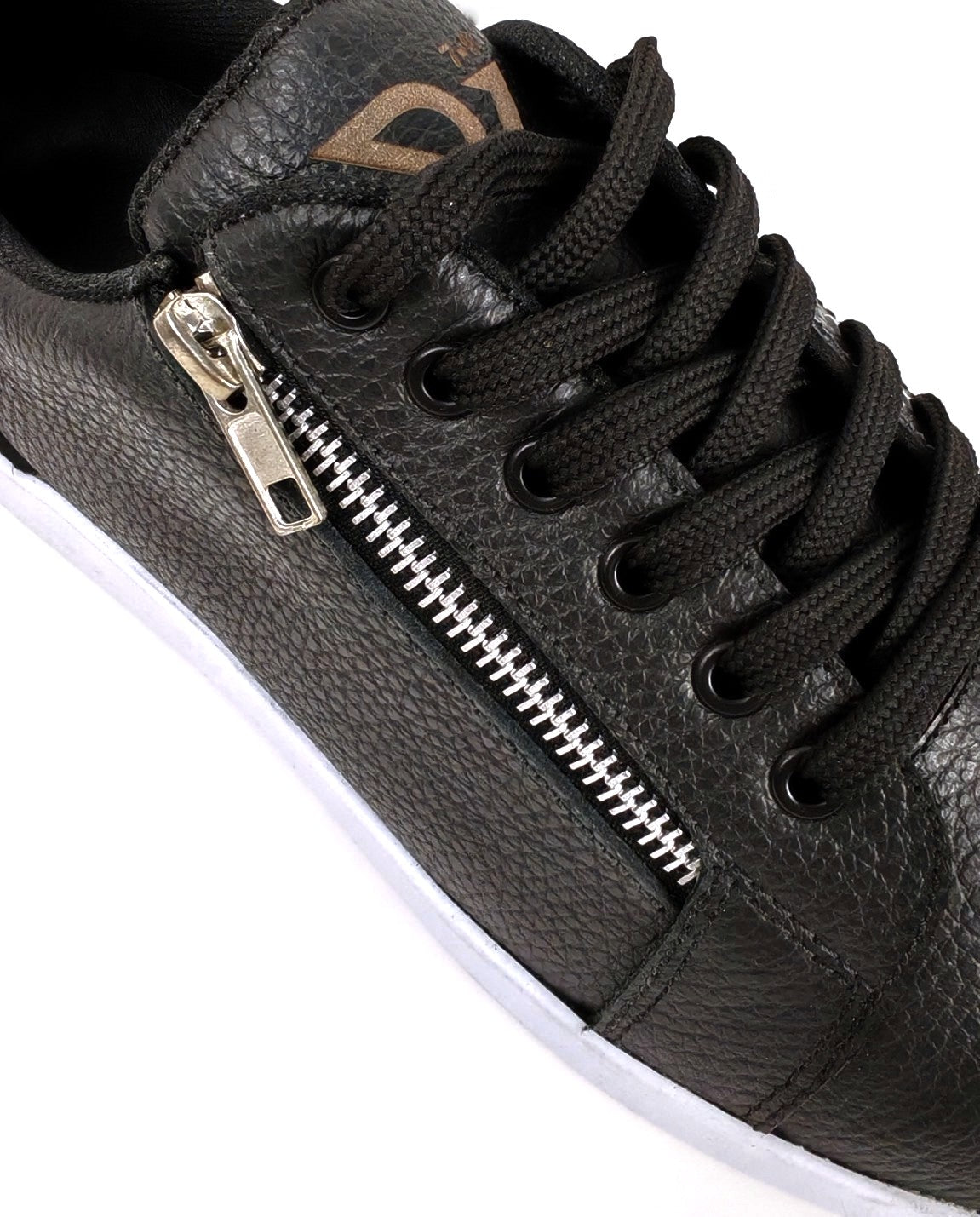 Zapatilla casual cremallera negra