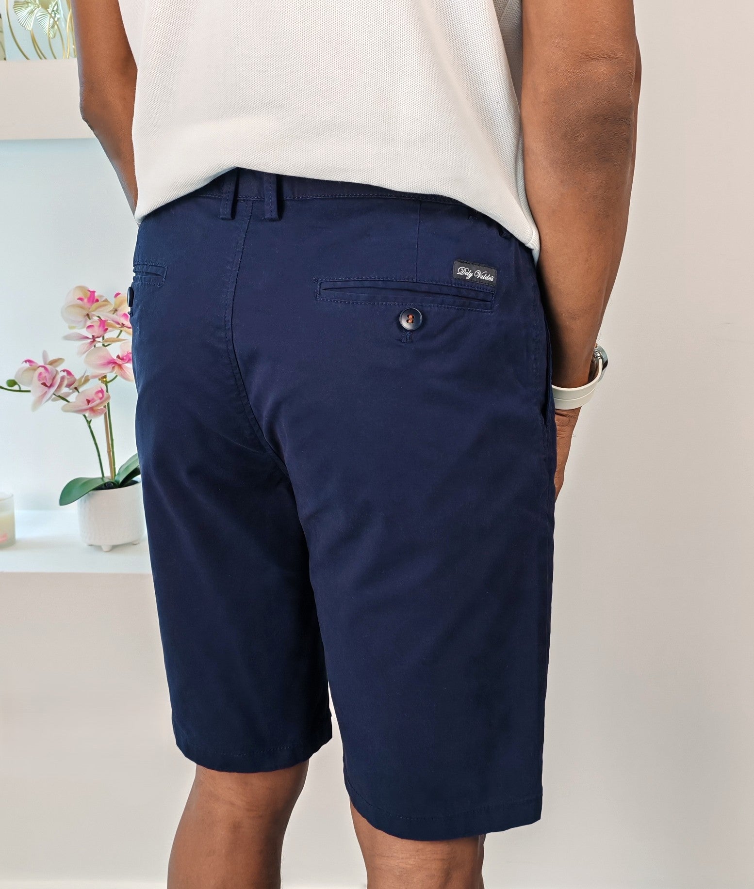 Bermuda de algodón color azul marino