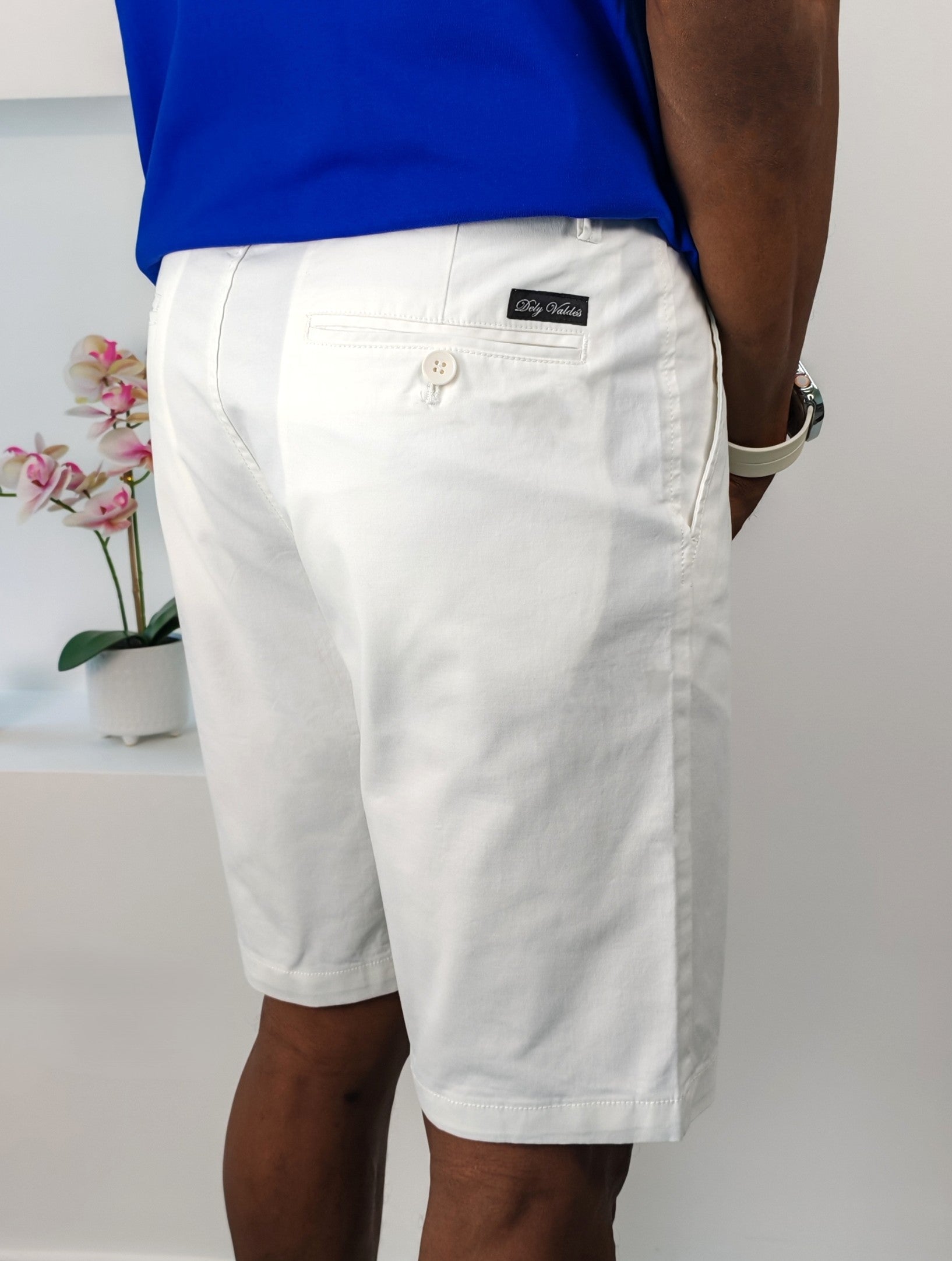 Bermuda de algodón color blanca