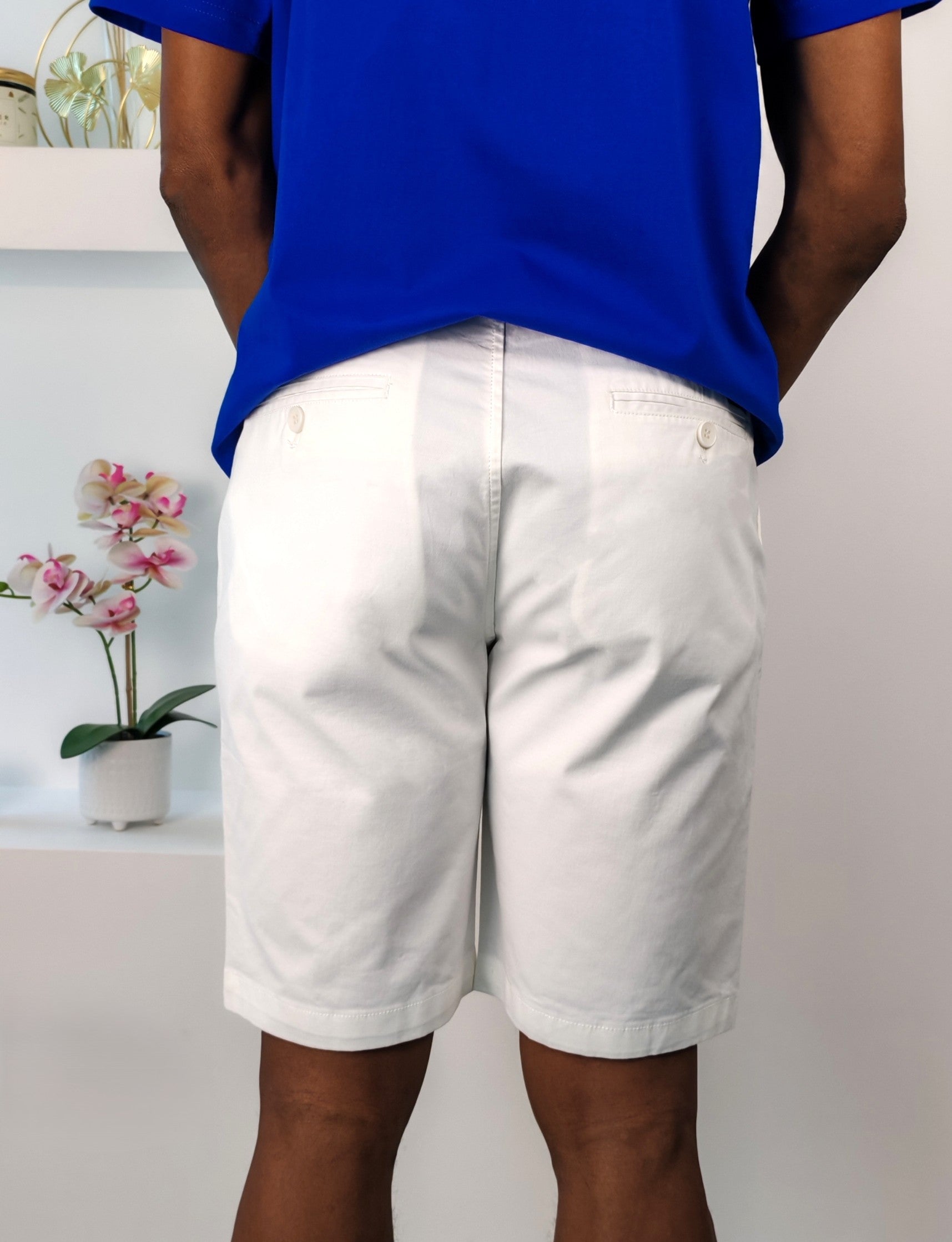 Bermuda de algodón color blanca