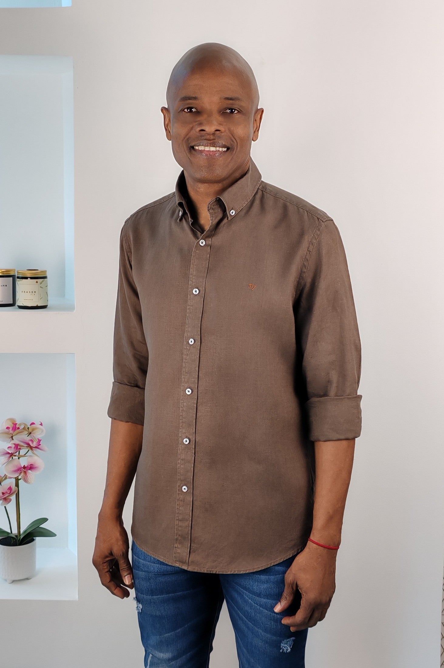 Camisa de Lino marrón