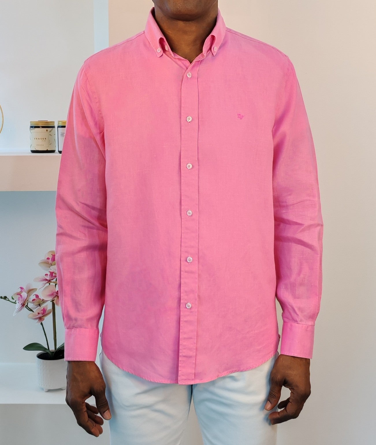 Camisa de Lino rosa