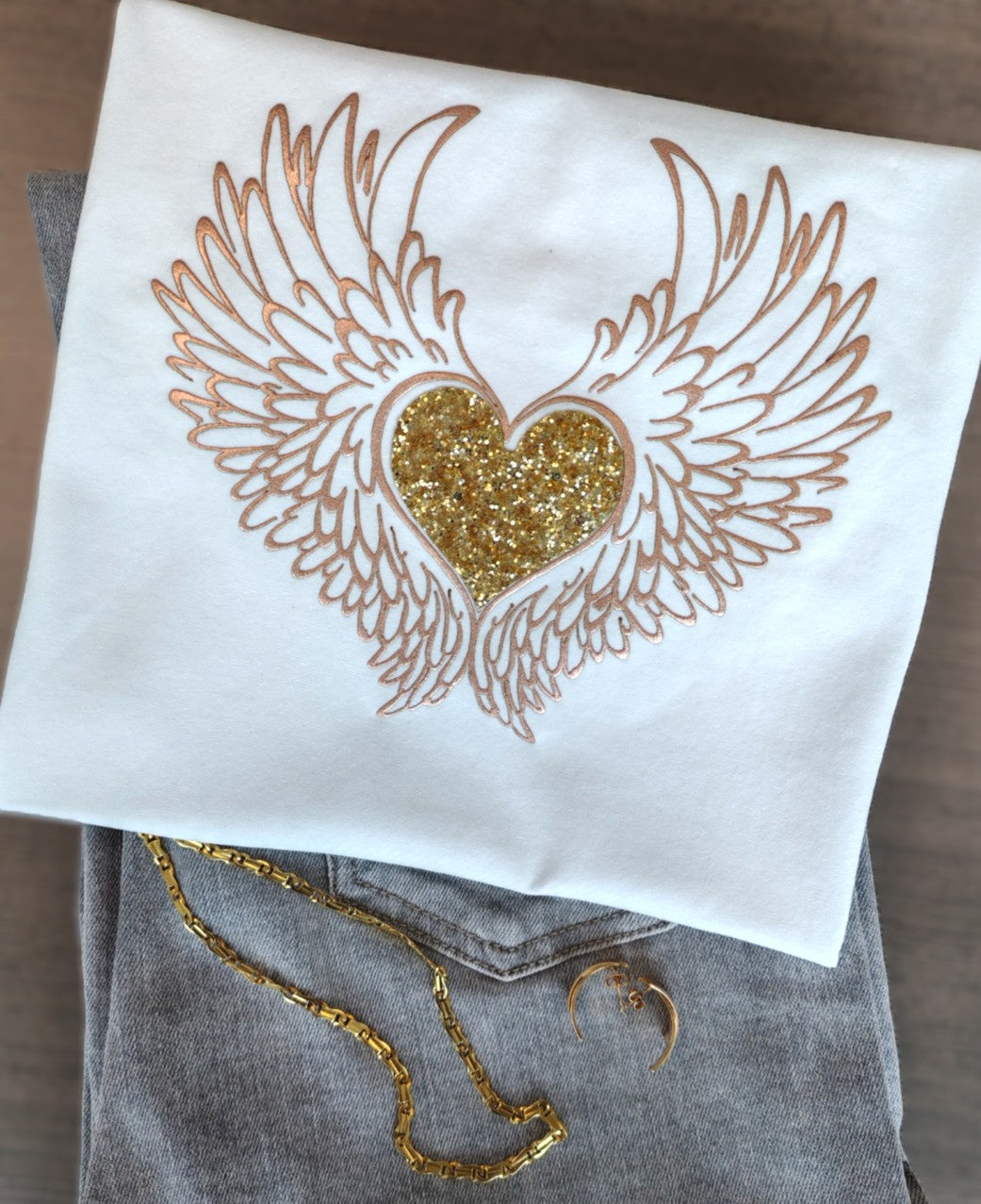 Camiseta "corazón con alas" mujer