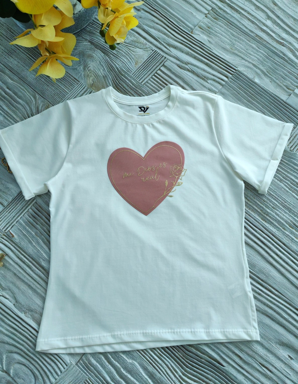 Camiseta Corazón rosa