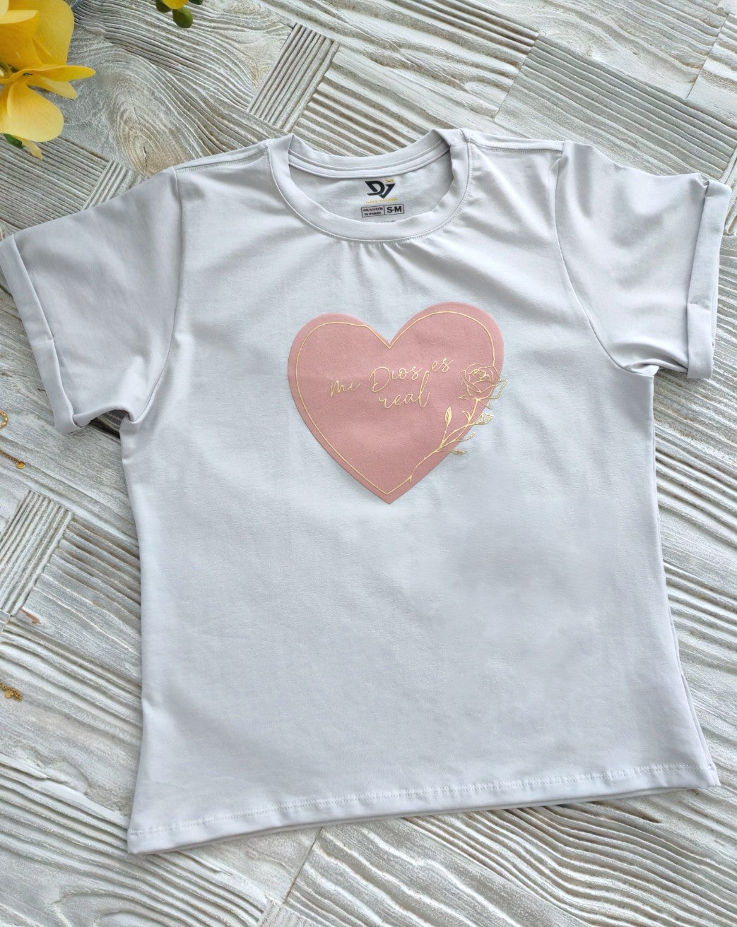 Camiseta Corazón rosa