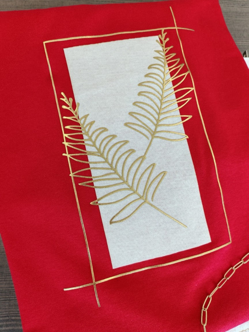 Camiseta "hojas doradas" mujer