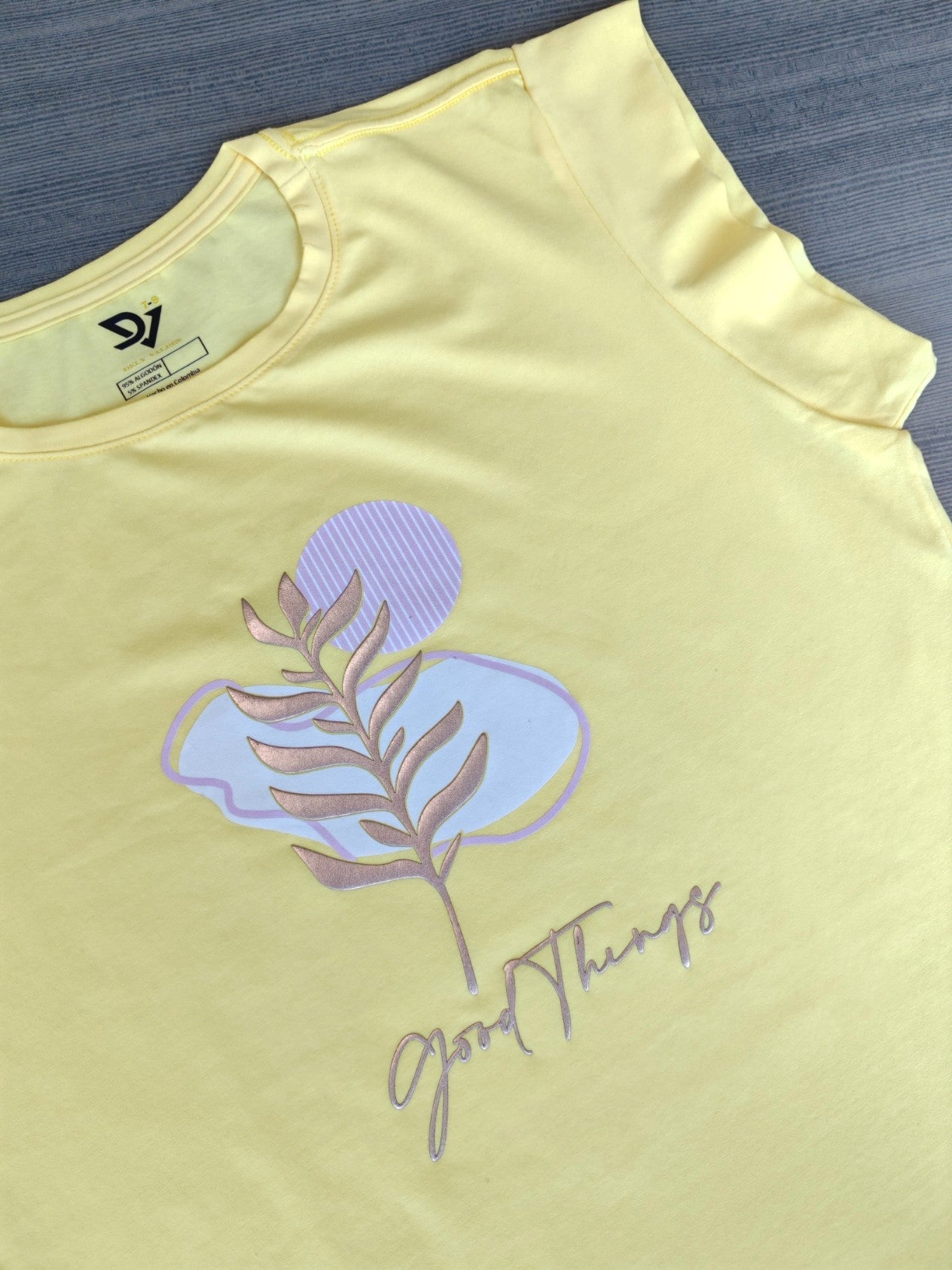 Camiseta amarilla de rama manga boxing