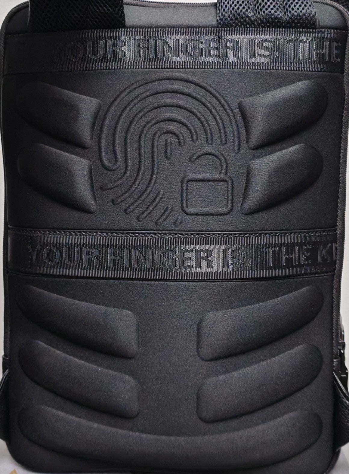 Mochila de cuero franja naranja