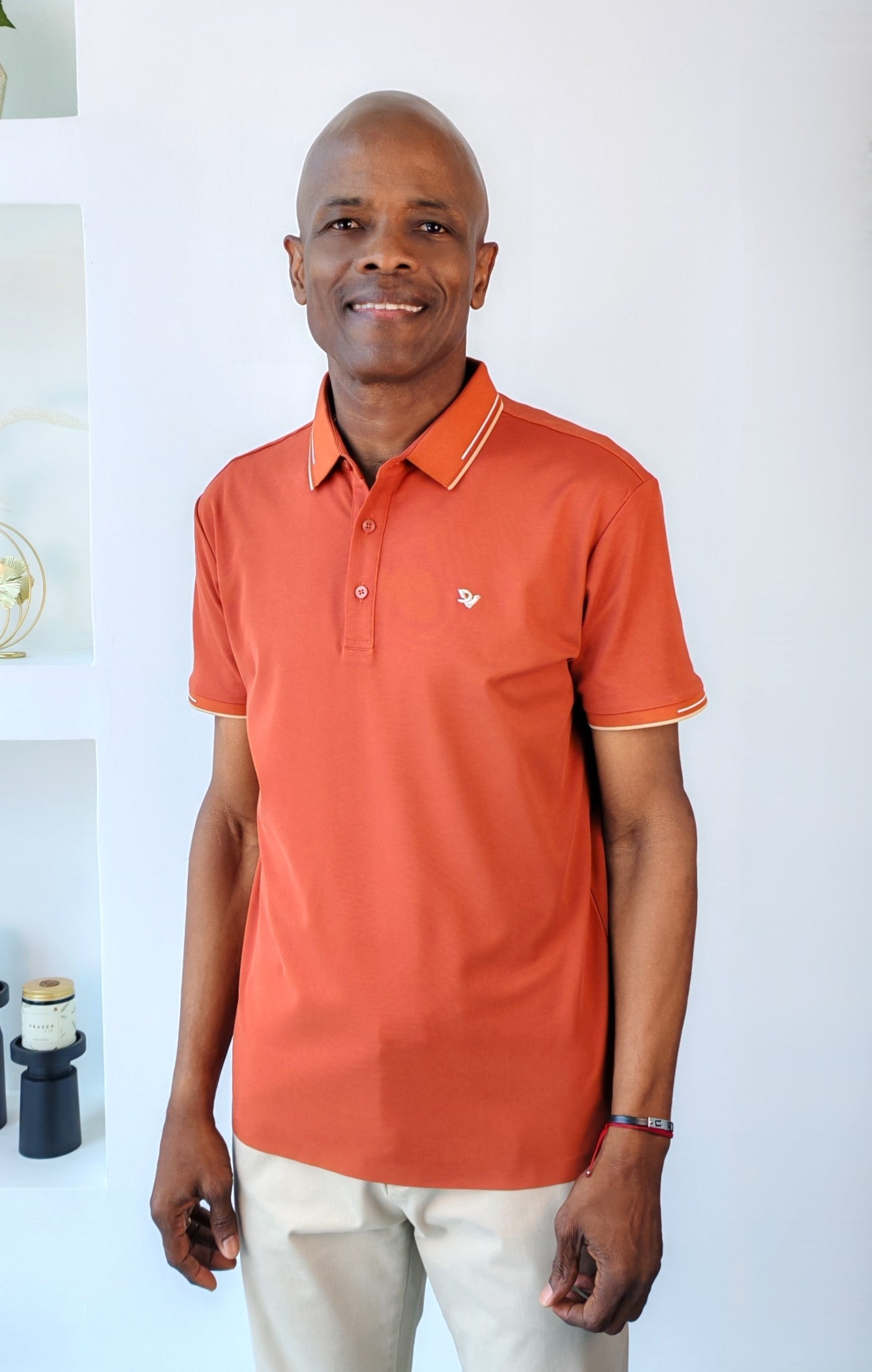 Polo Doble DV color naranja quemado