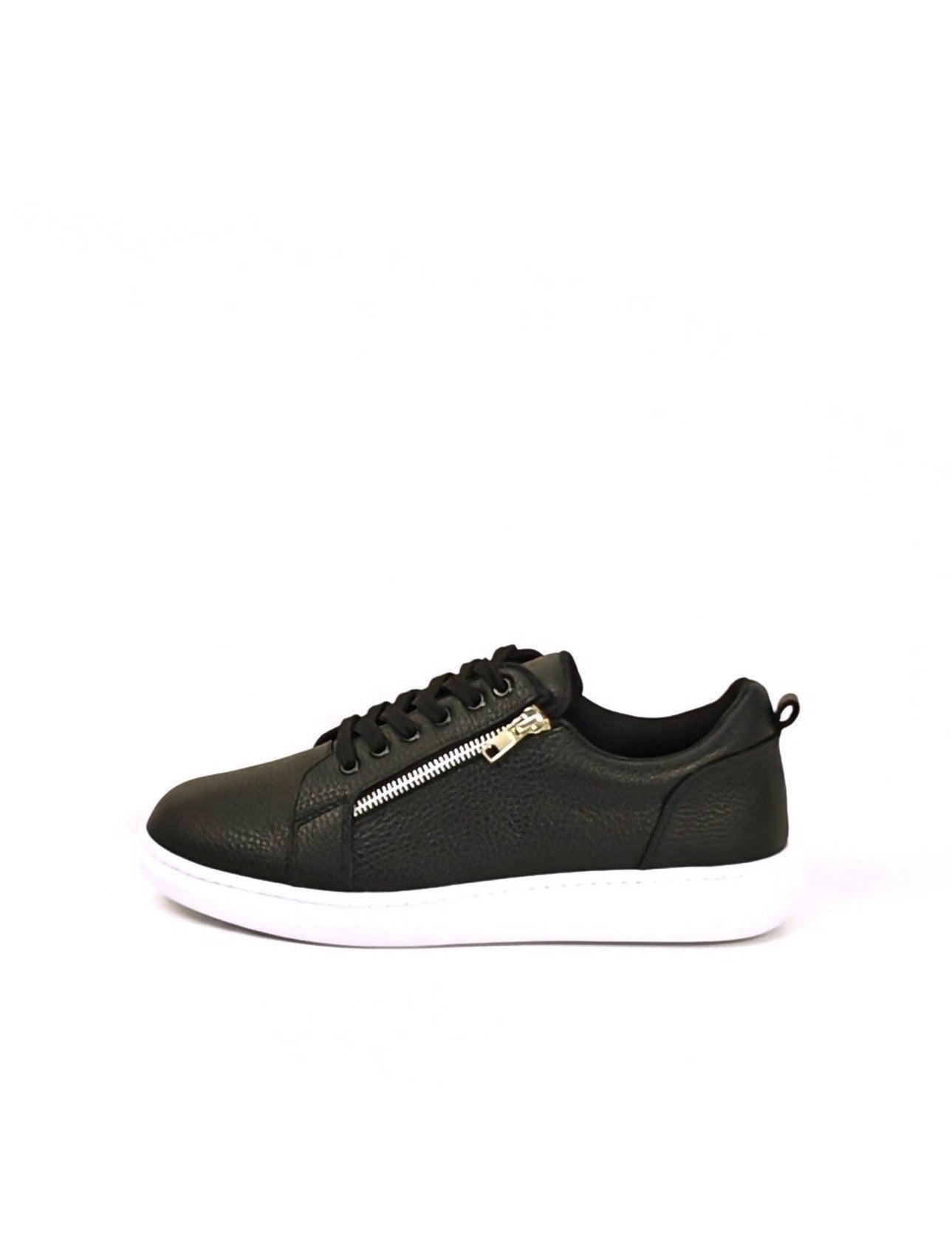 Zapatilla casual cremallera negra
