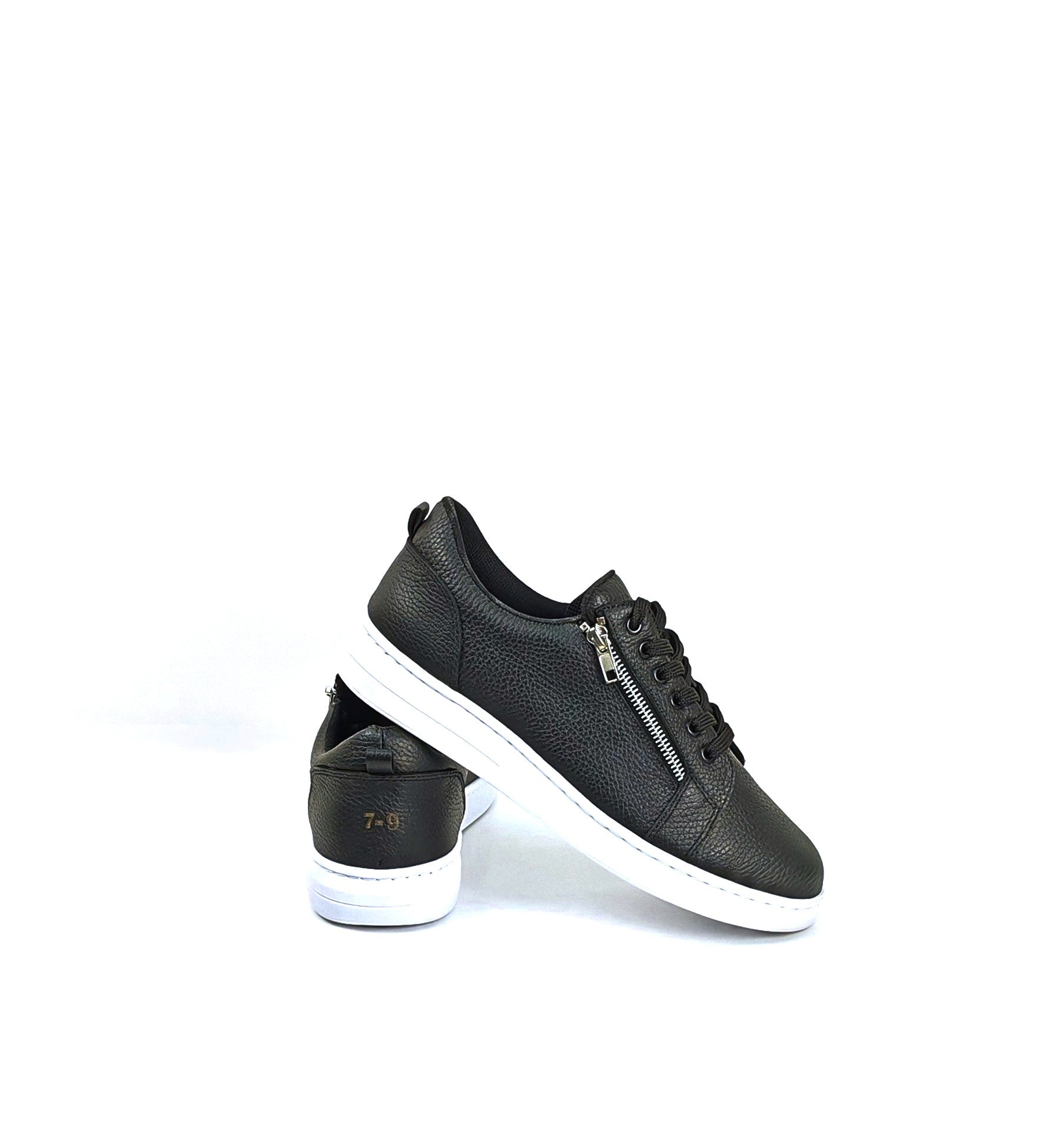 Zapatilla casual cremallera negra